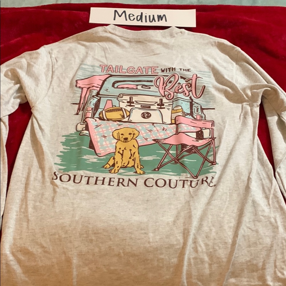 2/$24 Gray Long Sleeve Tee with Graphic Design